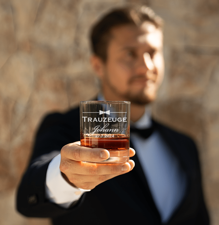 Whiskyglas mit Gravur, Trauzeuge – Bild 2