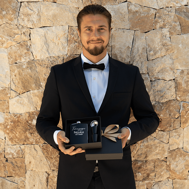 Flachmann mit Gravur, Trauzeuge – Bild 3