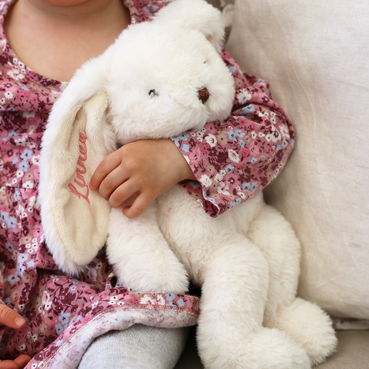 Plüschhase mit Namen, Geschenk für Kinder