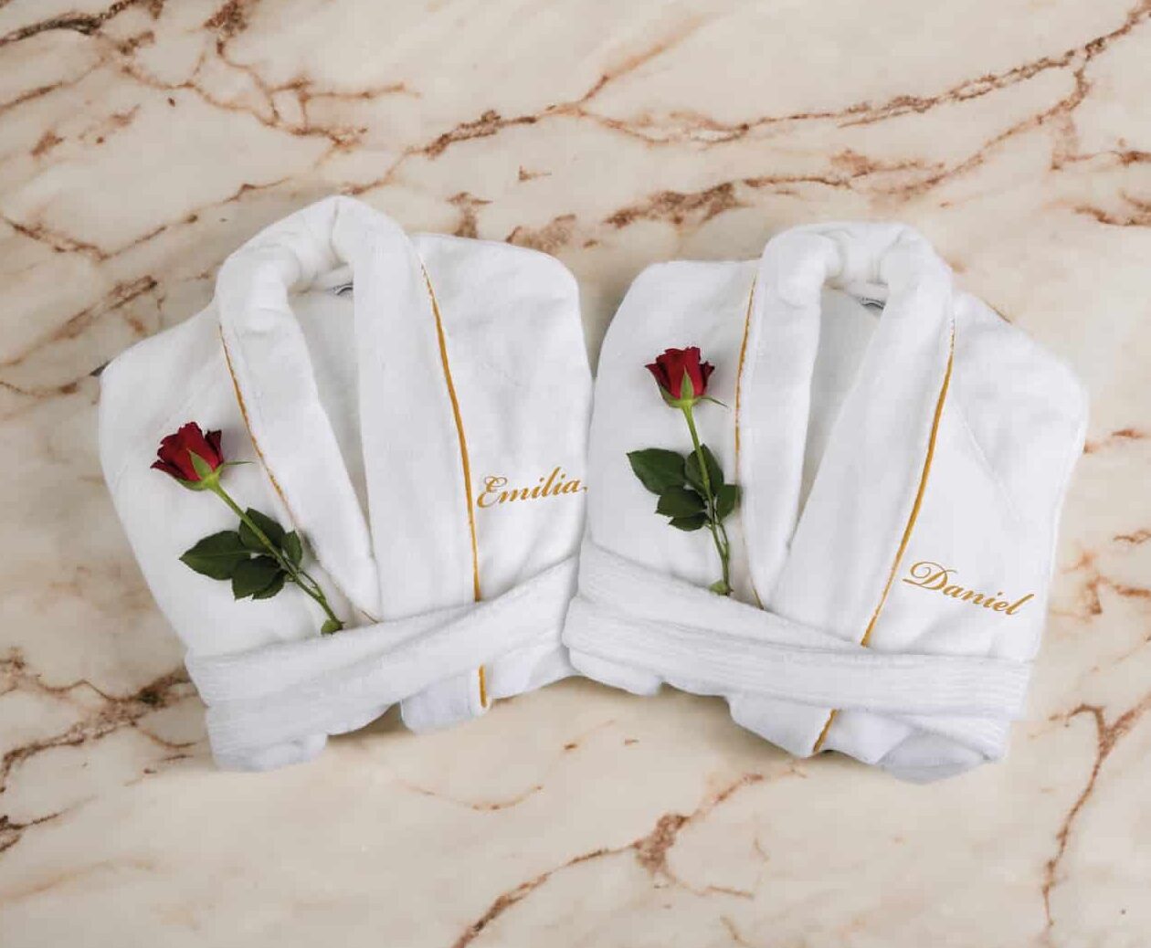 High-End Bademäntel mit Namen, Weiß – Bild 2