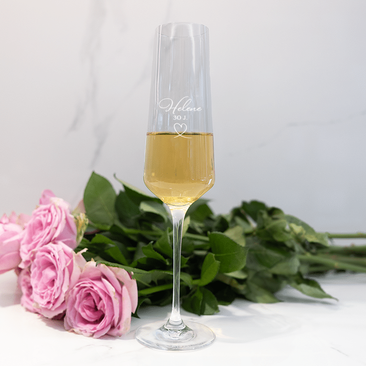 Sektglas mit Gravur