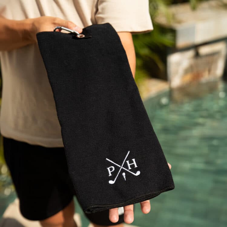 Geschenk für Golfer, Golfhandtuch mit Initialen