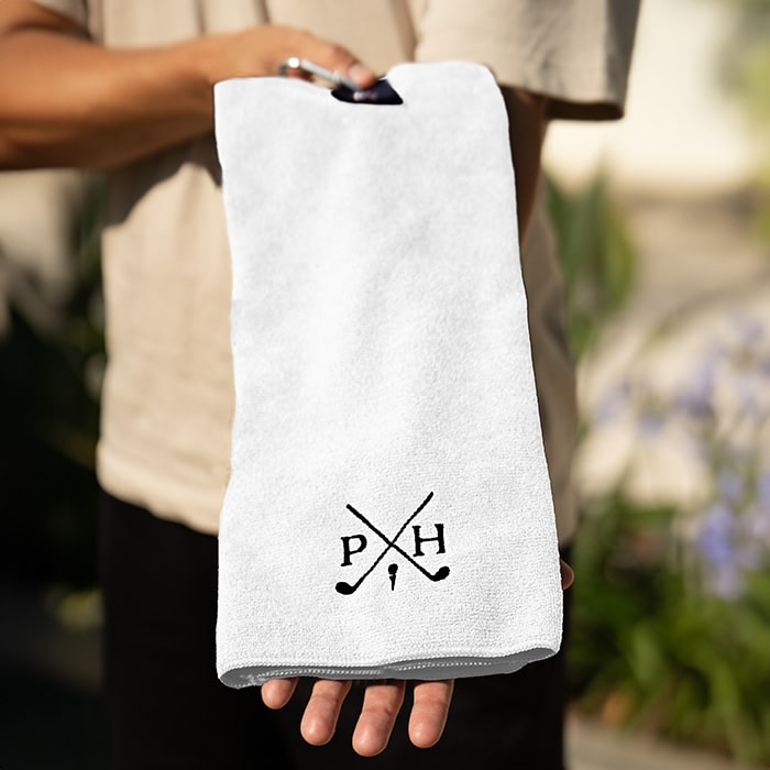 Geschenk für Golfer, Golfhandtuch mit Initialen – Bild 4