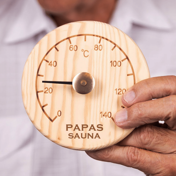Ein Saunathermometer ist ein schönes Geschenk für die Ferienhütte.