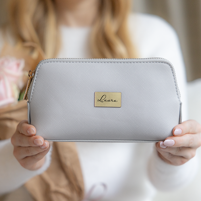 Kosmetiktasche mit Namensschild – Bild 2