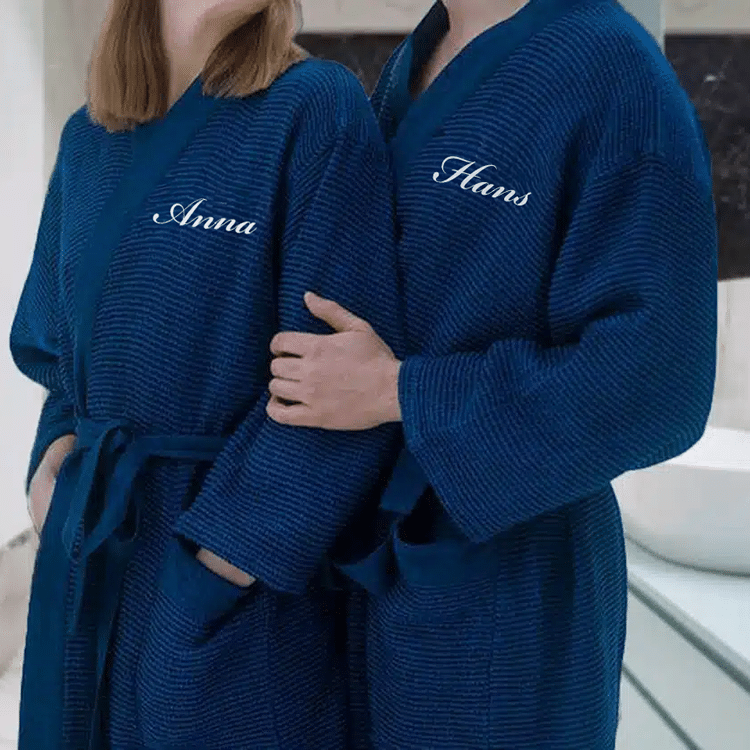 Blau saunamantel ist ein lustiges geschenk für paare