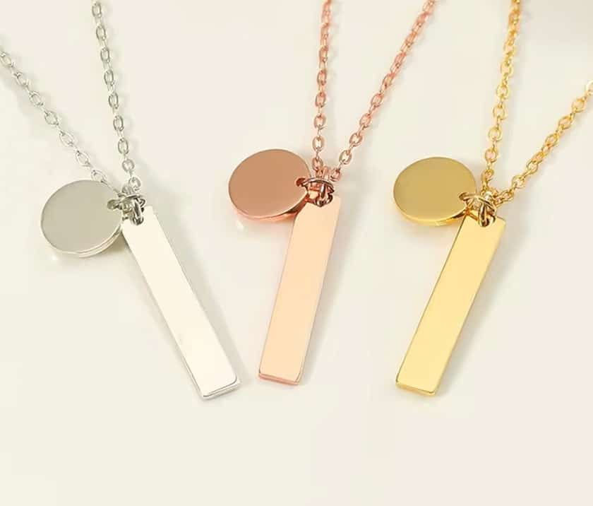 Schmuck mit Gravur, silberfarben – Bild 5