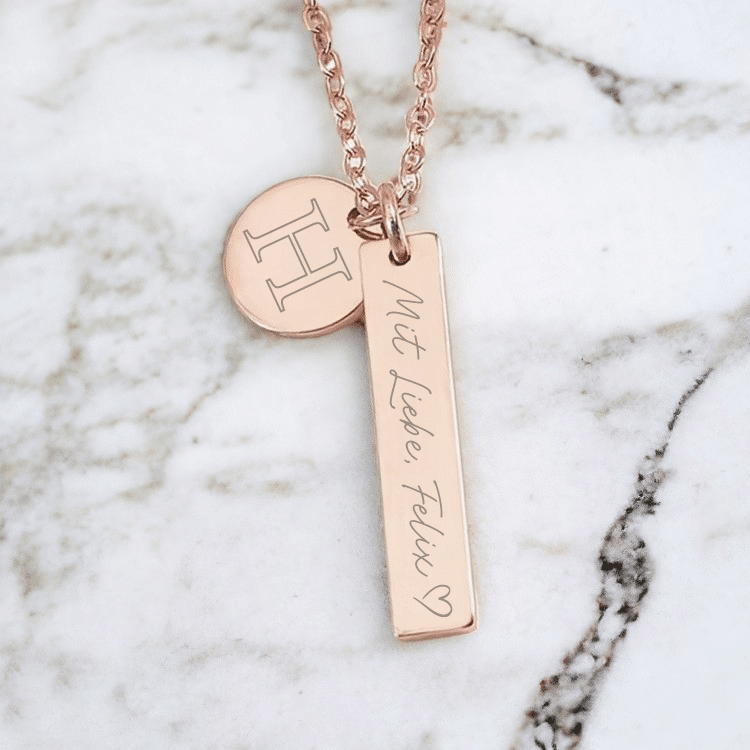 Schmuck mit Gravur, silberfarben – Bild 4