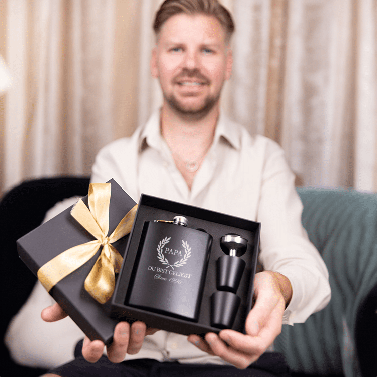 Flachmann mit Gravur, Papa – Bild 2