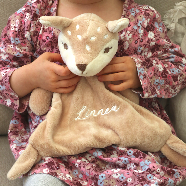 Schmusetuch mit Namen, Hirschkalb – Bild 2