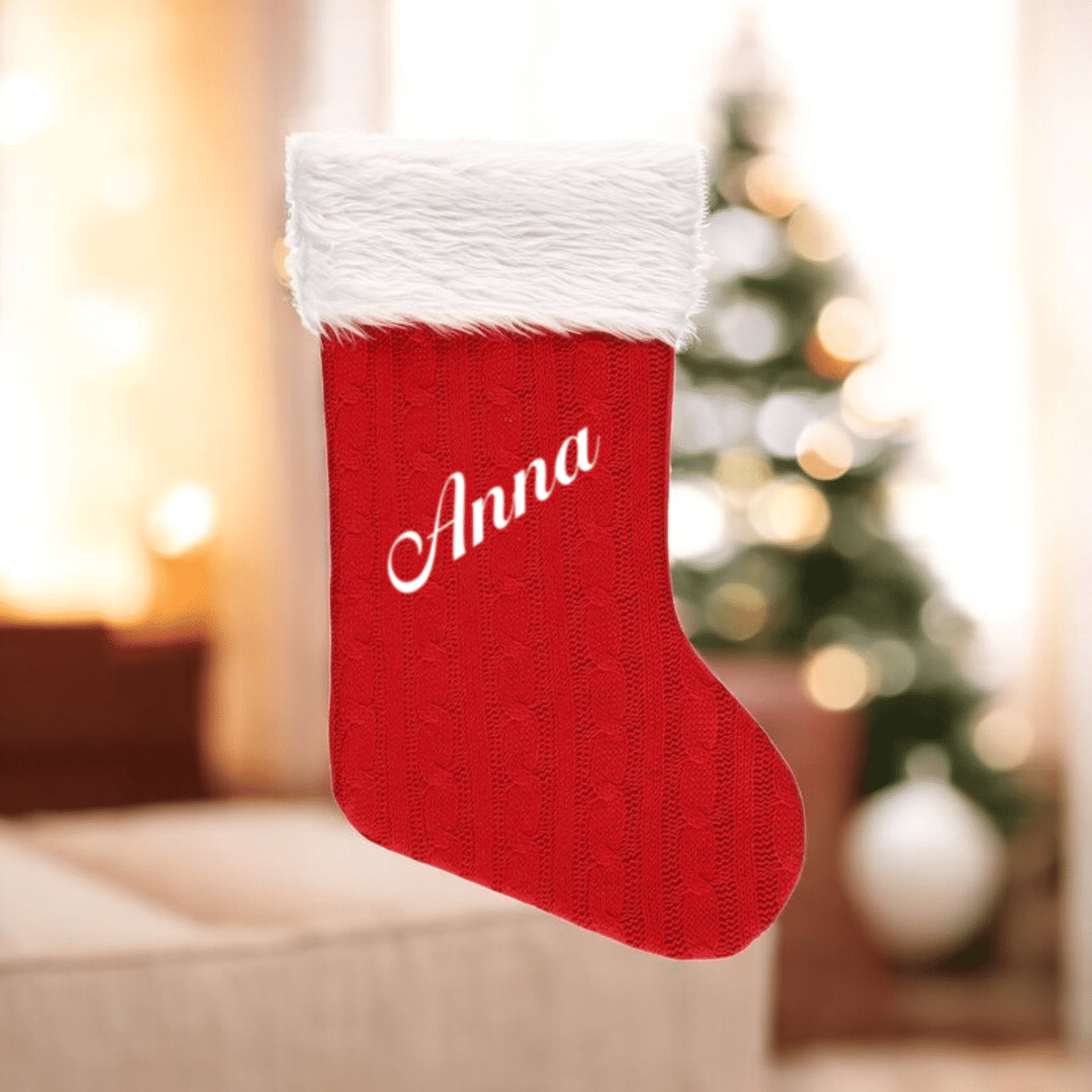 Personalisierte Weihnachtssocke – Rot