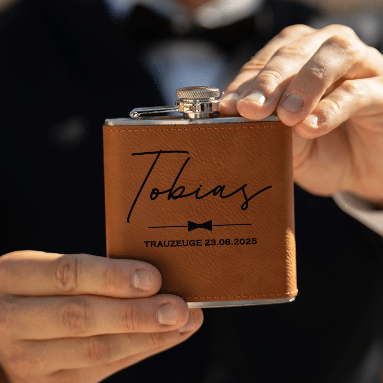 Flachmann mit Gravur, Trauzeuge