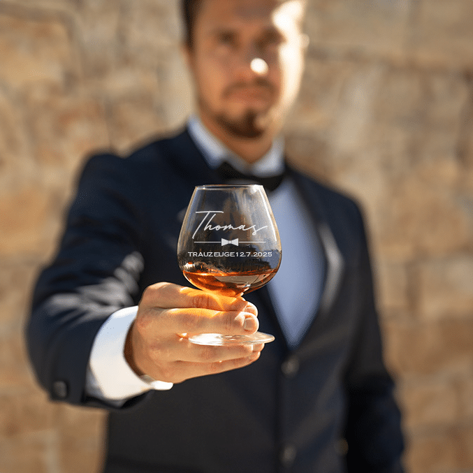Cognacglas mit Gravur, Trauzeugengeschenk – Bild 2