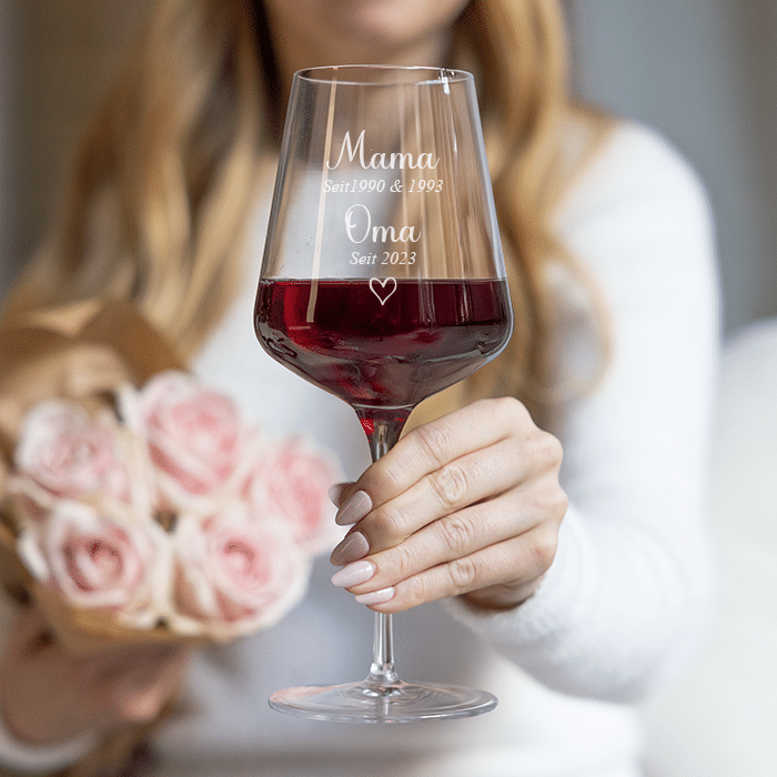 Weinglas mit Gravur, Mama & Oma