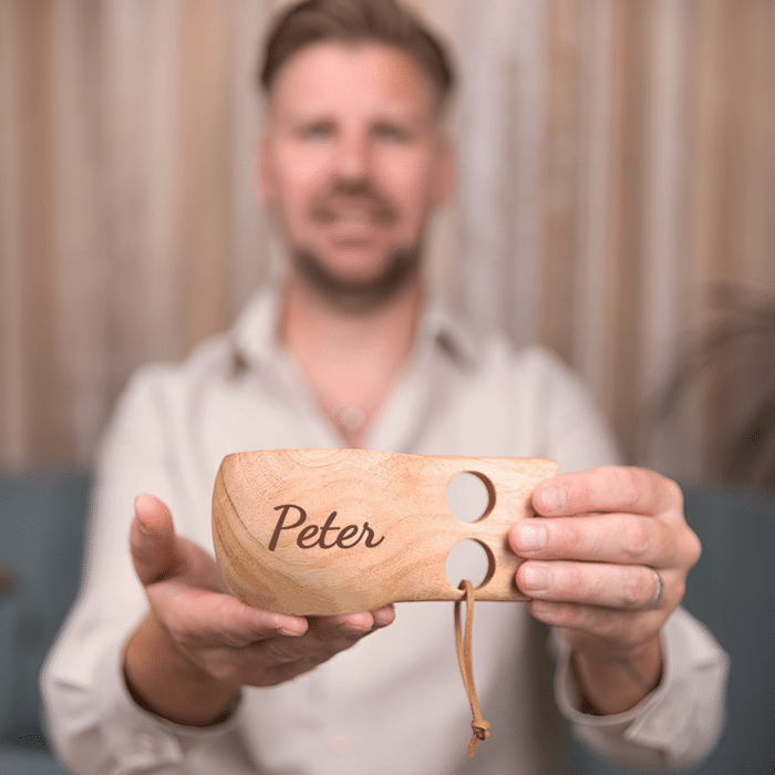 Holzkuksa mit Gravur – Bild 2