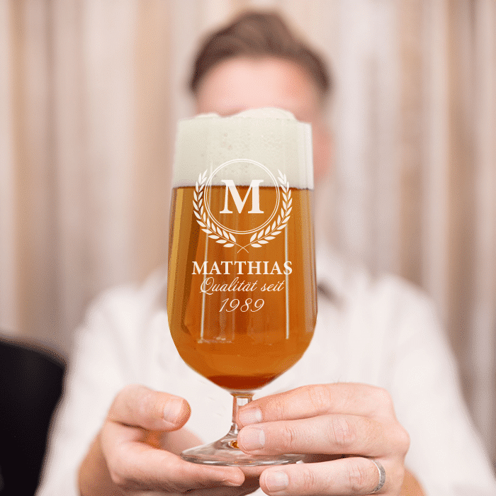 Bierglas mit Gravur