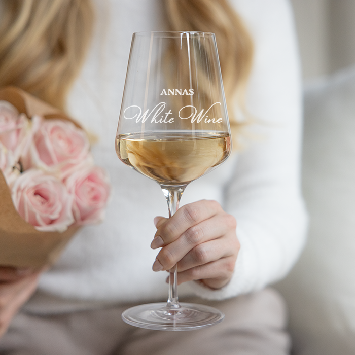 Weißweinglas mit Gravur
