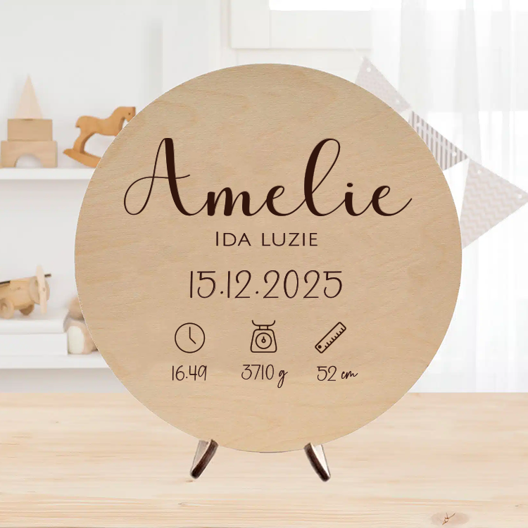 Eine Geburtstafel ist ein wunderschönes Geschenk für ein Baby.