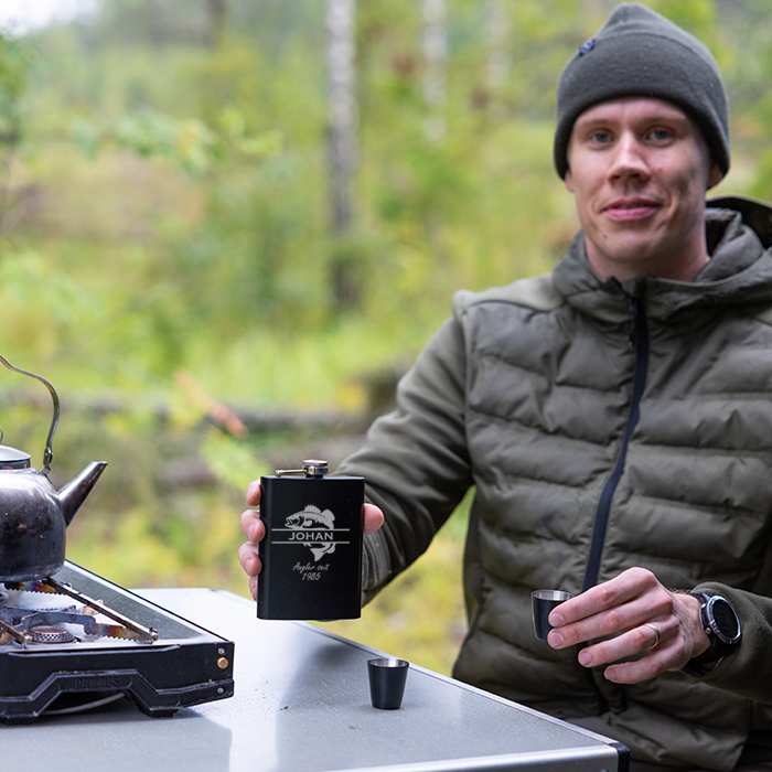 Flachmann-Set mit Gravur, Angeln – Bild 3