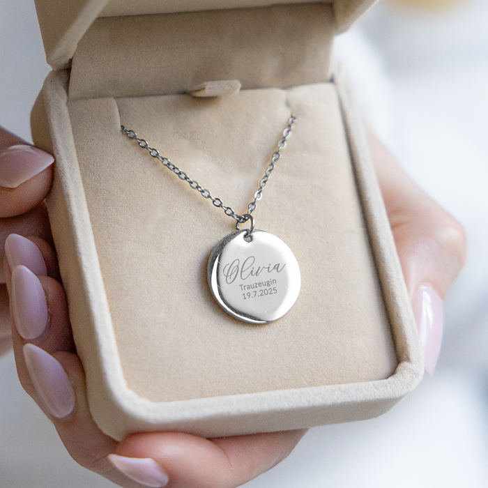Trauzeugin-Schmuck mit Gravur