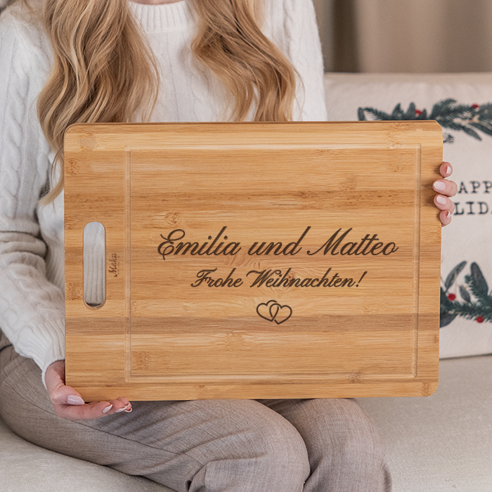 Schneidebrett mit Gravur, Weihnachten
