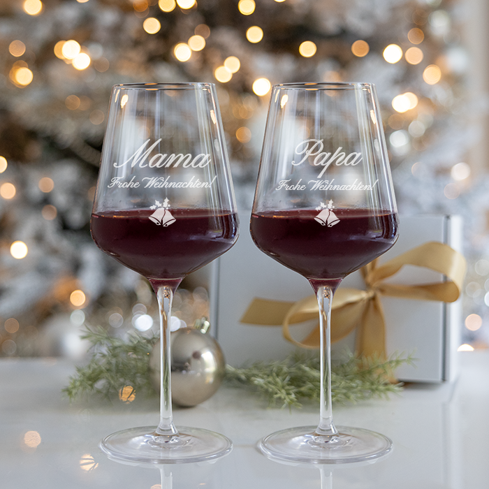 Weingläser mit Gravur 2 Stück, Weihnachten