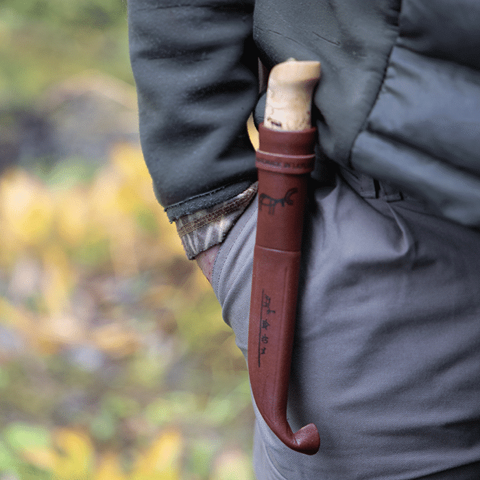 Messer mit Gravur, Maserbirke, Weihnachten – Bild 3