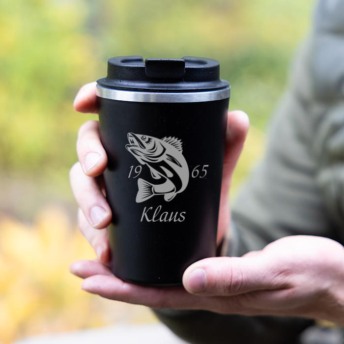 Thermobecher mit Gravur, Angeln