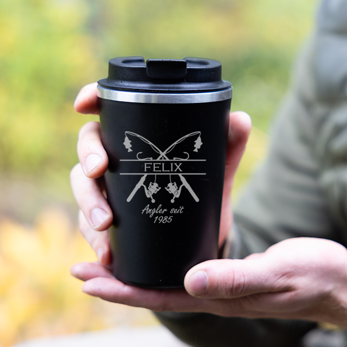 Thermobecher mit Gravur, Angeln