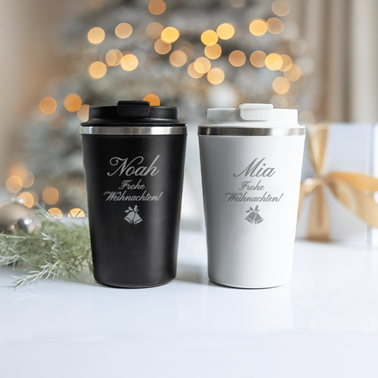 Thermobecher mit Gravur – Geschenkset, Weihnachten
