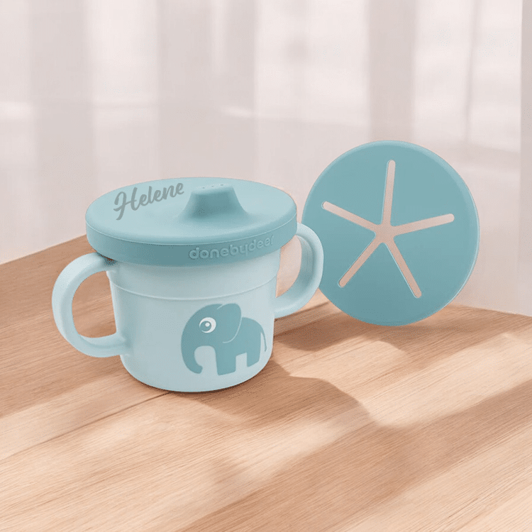 Done by Deer Trinklernbecher mit Namen, Geschenk für Babys