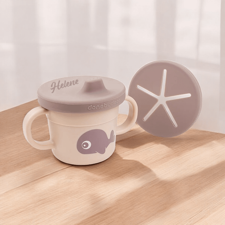 Done by Deer Trinklernbecher mit Namen, Geschenk für Babys