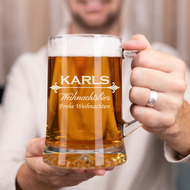 Bierkrug mit Gravur, Weihnachten