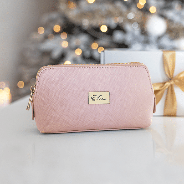 Kosmetiktasche mit Namensschild