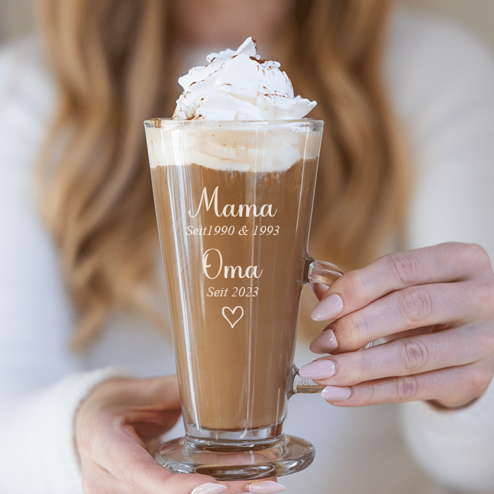 Kaffeeglas mit Gravur, Mama & Oma