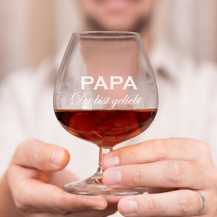 Cognacglas mit Gravur, für Papa