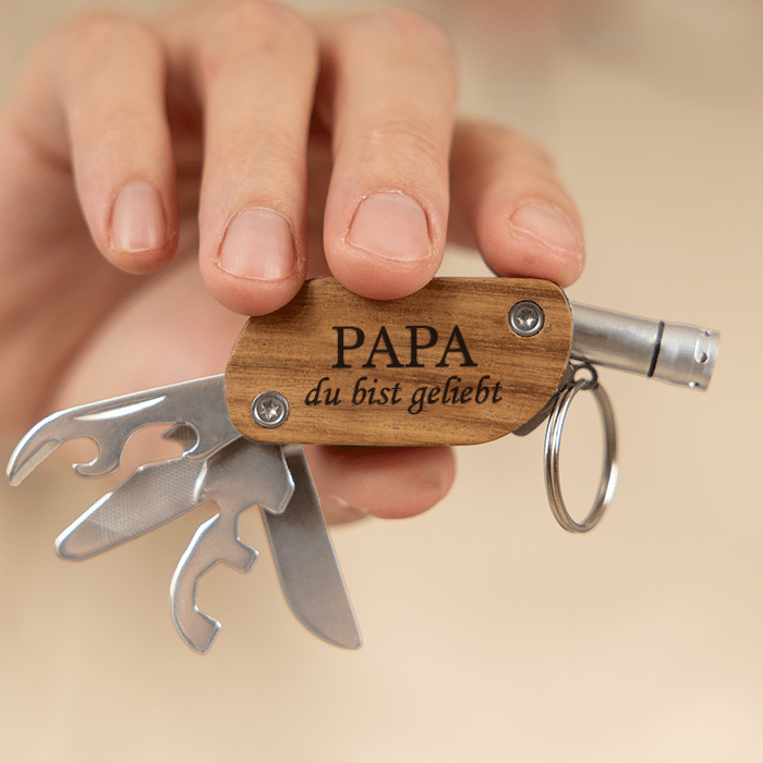Multifunktionswerkzeug – Taschenmesser mit Gravur, für Papa