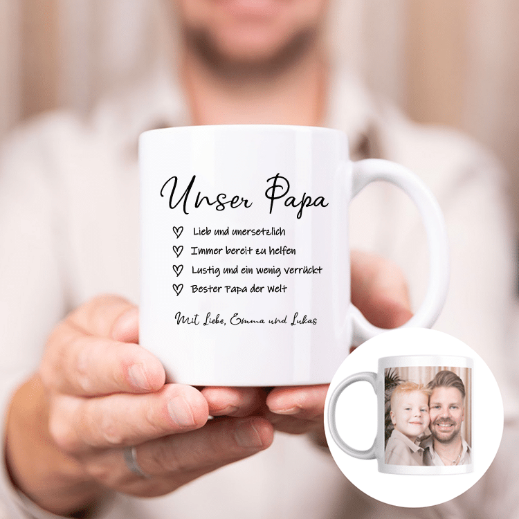 Vatertagsbecher mit eigenen Texten