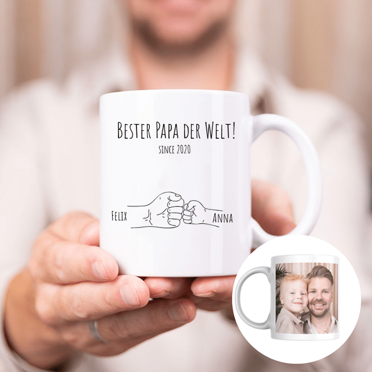 Tasse mit Bild und Text, Fäuste – Bild 3