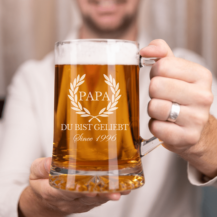 Bierkrug mit Gravur, Papa