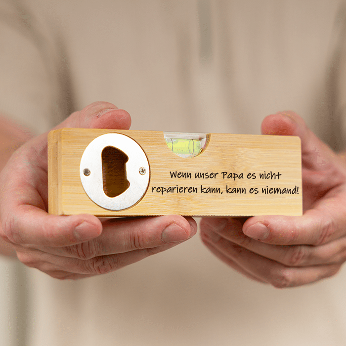 Wasserwaage-Flaschenöffner mit Gravur, für Papa