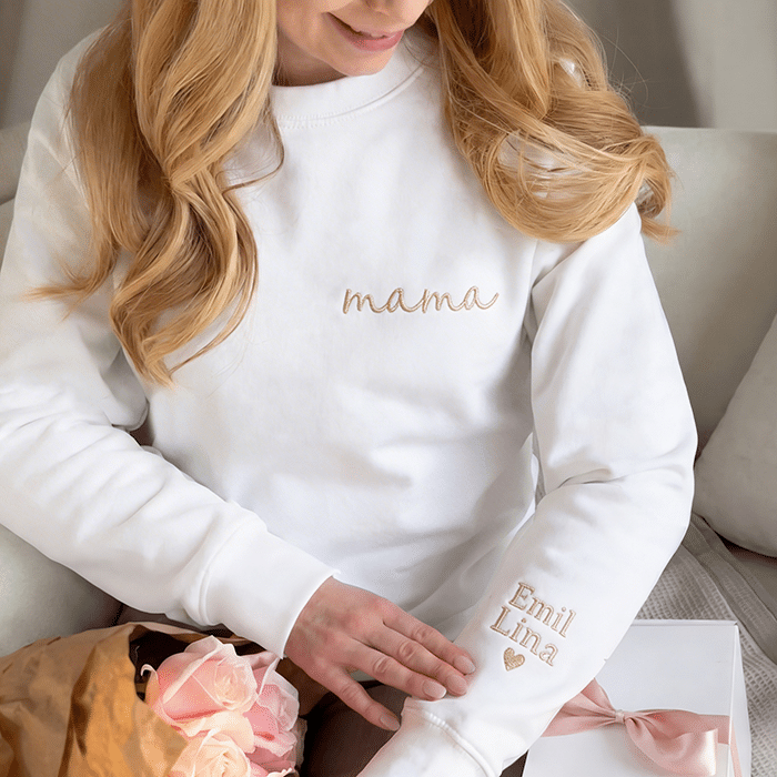 College-Sweatshirt mit eigenem Text, Muttertagsgeschenk